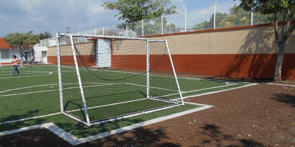 Construcción Cancha Sintética, Instituto de Espacios Educativos, Soledad de Doblado, Ver.